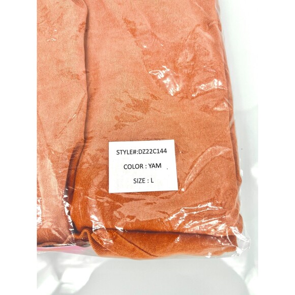 Women's Dress - Double Zero Mini Pototo Sack Dress With Pockets Yam Color Large - Picture 10 of 10